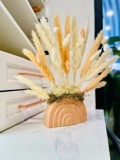 Coral Boho Pampas Grass