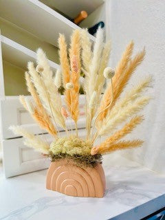Coral Boho Pampas Grass