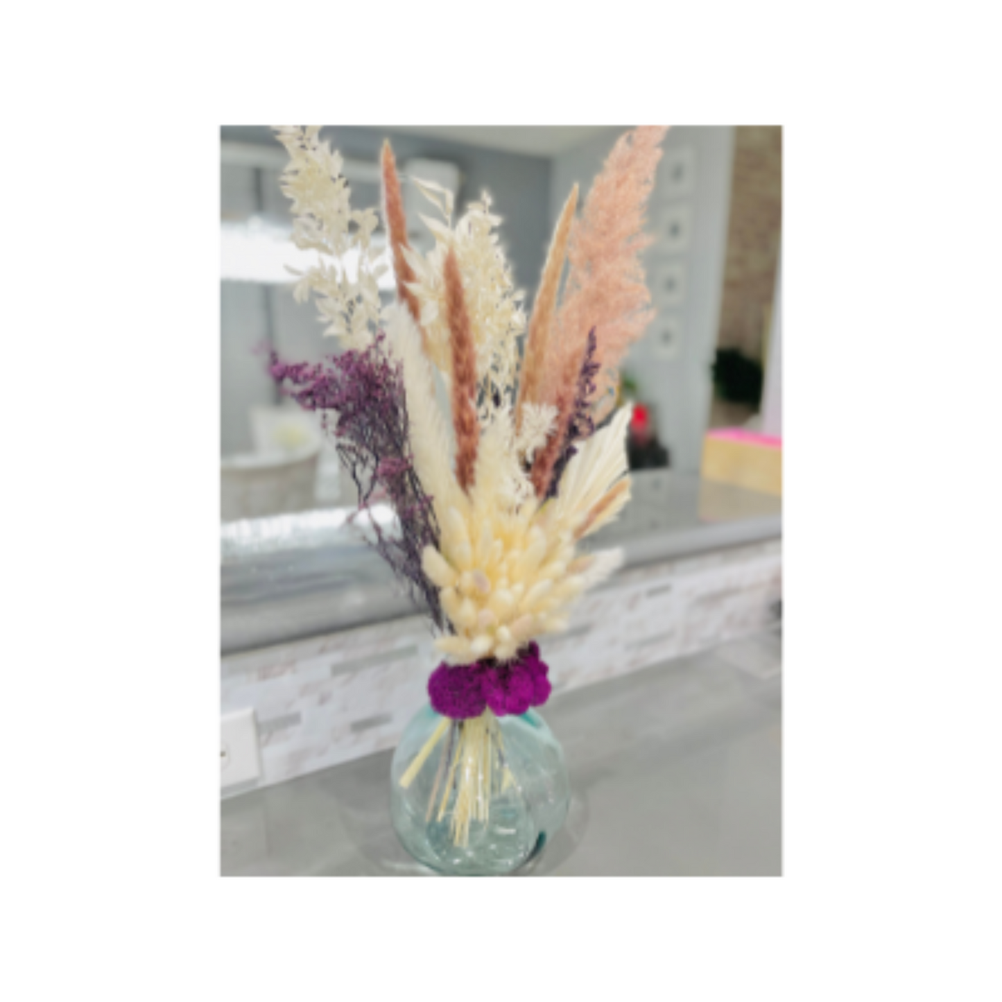 Vintage Violet Pampas Grass Arrangement