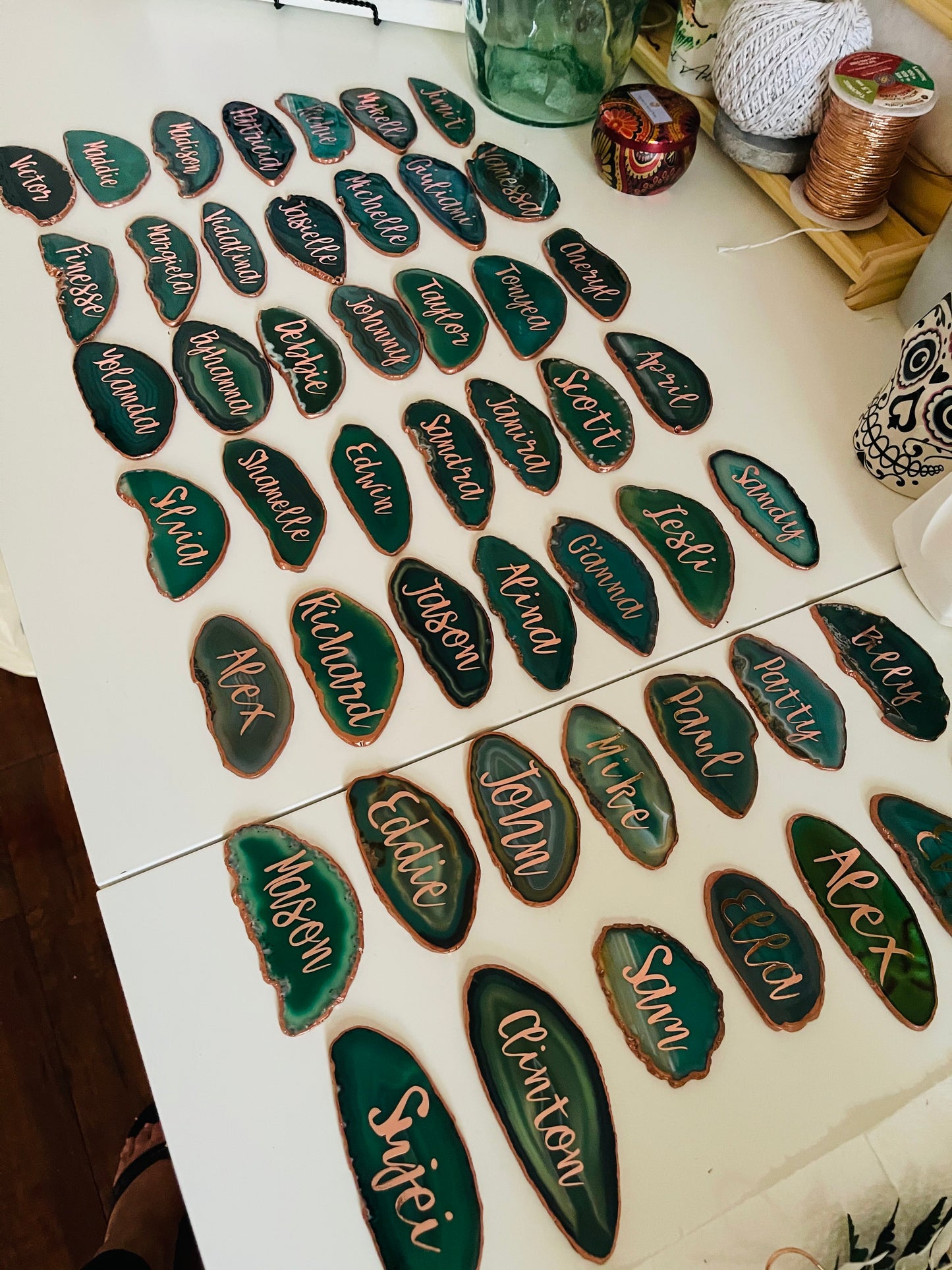 Wedding Raw Agate Place Cards