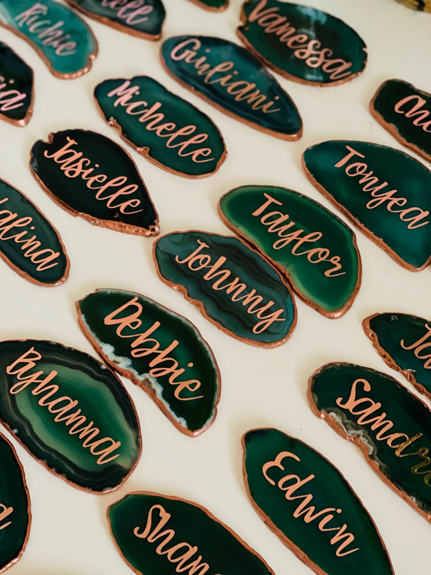 Wedding Raw Agate Place Cards