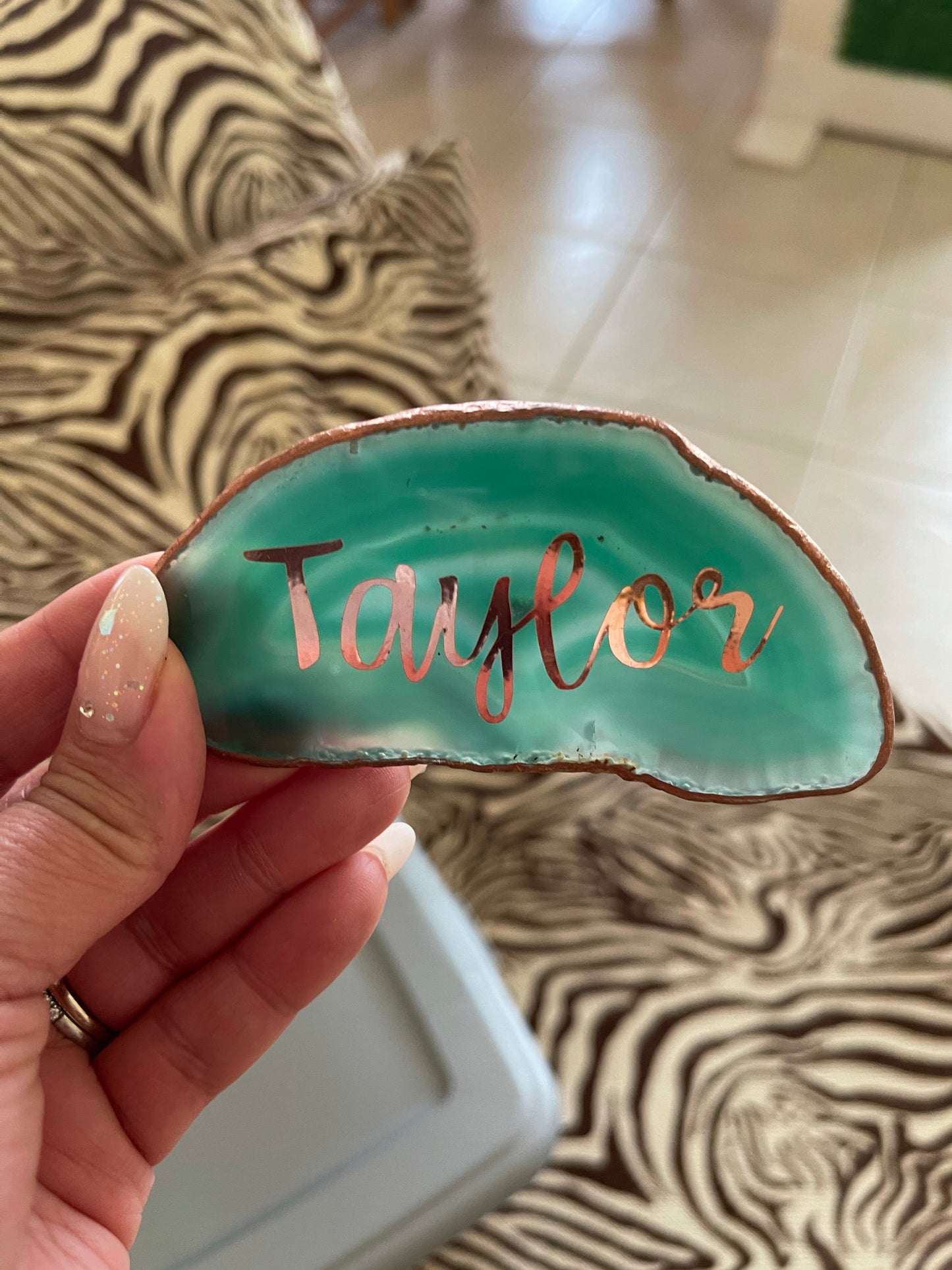 Wedding Raw Agate Place Cards