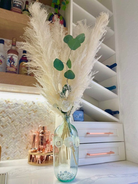 Fluffy White Pampas Grass Flower Decor