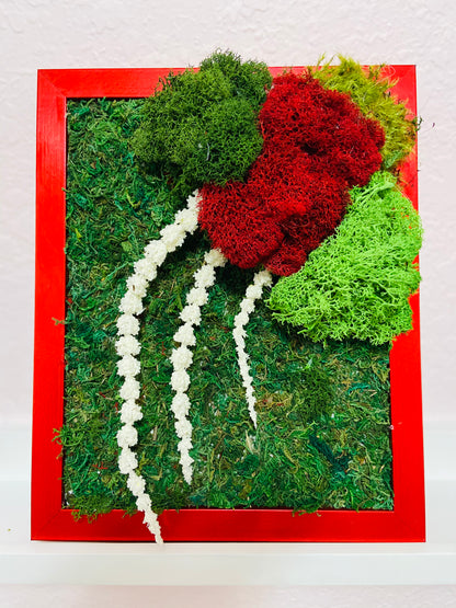 Red Moss Wall Art Set